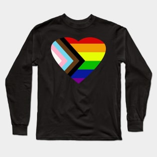 Pride Progress Rainbow Flag LGBT + Trans und Queer Long Sleeve T-Shirt